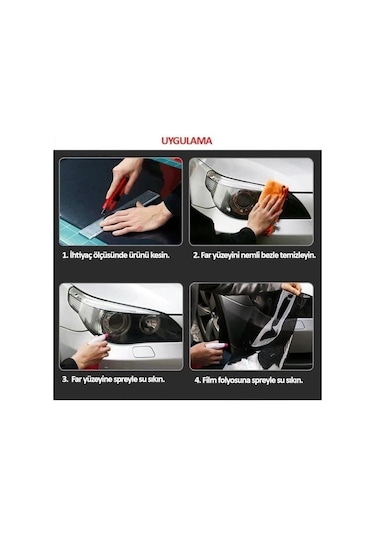 Far Stop Filmi Siyah Folyosu Kaplama Şeffaf Dayanıklı 1 Metre