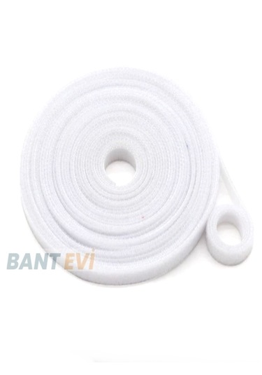 Kablo Toplama Cırtı Beyaz 1metre Cırt Cırt Bant Kablo Düzenleyici