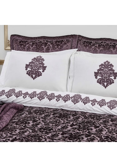 Karaca Home Volante Mürdüm Perde 12 Parça Çeyiz Seti Mürdüm