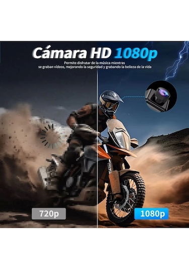 Junglee BT68 Kask Kulaklık Ses Kontrolü 1080p Video Kayıt Kameralı Intercom Motosiklet Bluetooth