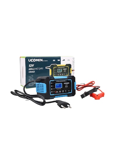 Ucomen Akü Şarj Cihazı 12v 6a - Led Göstergeli 12v Max 6a Akü Şarj Aleti