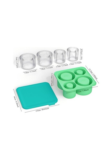 Novahub Yeni Stanley Silikon Buz Kalıbı - 4'lü Set, Fda Onaylı, -40 C'ye Dayanıklı Açık Yeşil Açık Yeşil