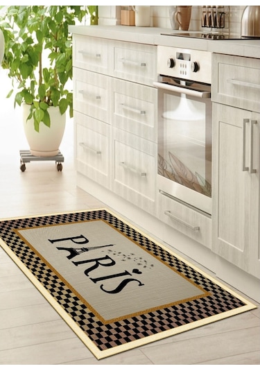 Paris, Kaymaz Dökülmez Deri Taban Mutfak Halısı