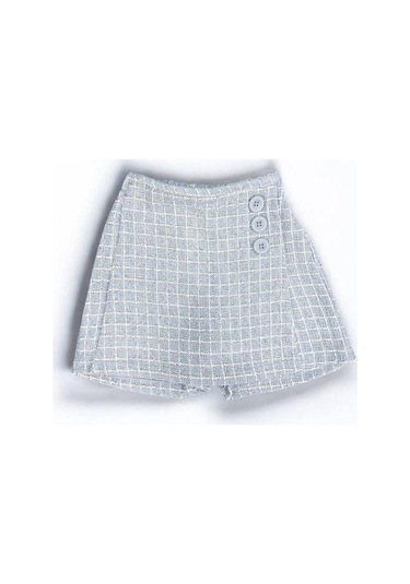 Kız Bebek Desenli Şort Etek-15034 Gri