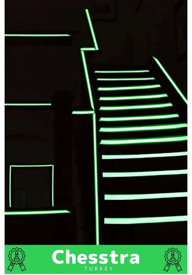 Karanlıkta Işık Veren Yansıyan Kendinden Yapışkanlı Reflektör Yeşil Şerit Fosfor Neon Bant 16 Metre