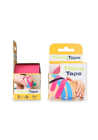 Thera Tape Kinesio Sporcu Ağrı Bandı Kinesiology Pembe 5 Cm X 5 M