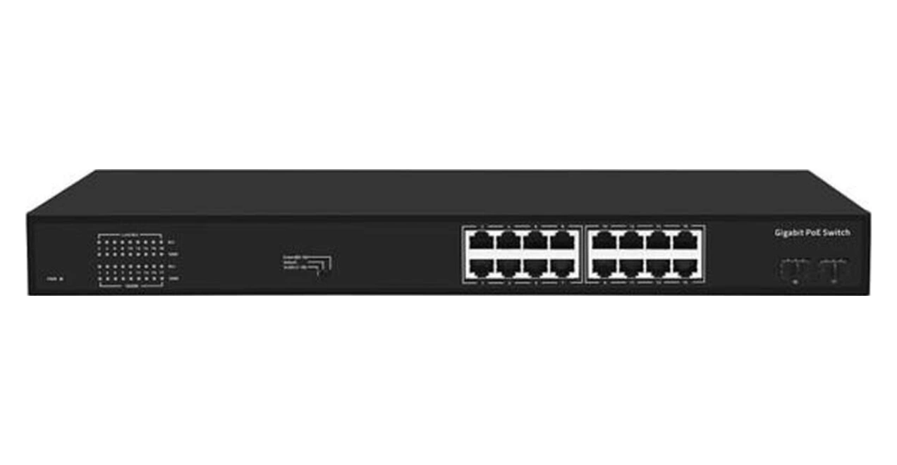 16port 200w Full Poe 08ods-16gp2s-200 Gıgabıt 2x Sfp Yönetilemez Switch-113828