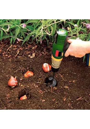 Pazly El Matkabıyla Kullanılabilir Spiral Matkap Ucu - Bahçe Ve Bitki Dikimi İçin Sarı-siyah Renkler