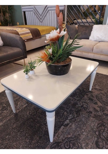 Akset Orta Sehpa Lüx Krem Antrasit