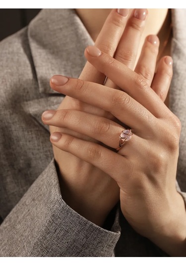 Serebranyj Dom Gümüş Altın Kaplama Kuvars Yüzük 9888263 Altın