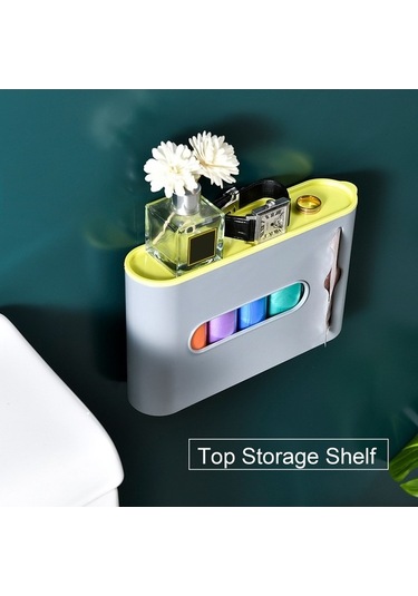 Ulzyvf Pratik Çöp Poşeti Dispanseri - Kendinden Yapışkanlı, Su Geçirmez, Mutfak & Banyo Mavi Mavi