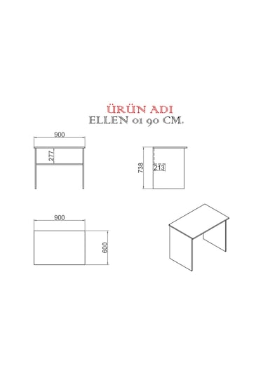 Kalenderdekor1 Kalender Dekor Ellen Snow 90 Cm Çalışma Masası Takımı Atlantikçam Meşe