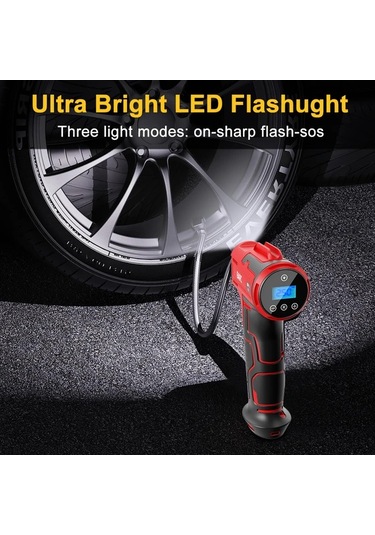 Xuweiwei Mavi 2000mah Taşınabilir Araba Motosiklet Lastik Şişirme Pompası El Tipi Akıllı Şarjlı