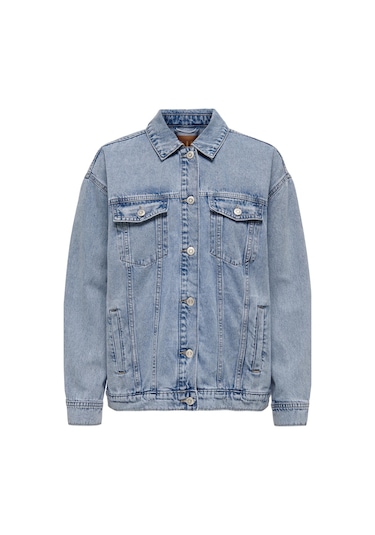 Only 15290378 Onlocean L/s Oversıze Jkt Dnm Noos Kadın Ceket Light Blue Denim