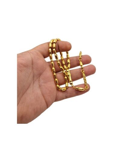 Han Ticarethane Çizgili Model Altın Benzetme Metal Tesbih