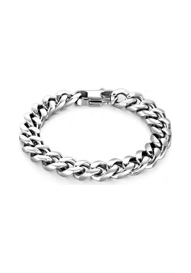 Relaxed Popüler Şifreli Yuvarlak Taşlama Zinciri Erkek Küba Zinciri Paslanmaz Çelik Hip-hop Kalın Zincir-19cm