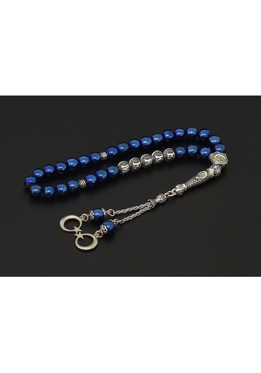 Tesbihsakarya Isimli - Kişiye Özel - Mavi Hematit - Doğaltaş Tesbih - 8Mm Küre