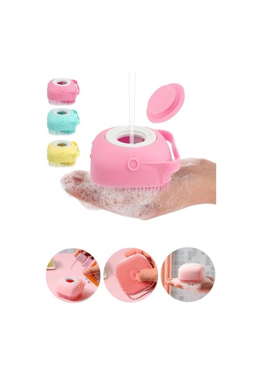 Tilbe Home Hazneli Şampuan Banyo Duş Kesesi Pembe