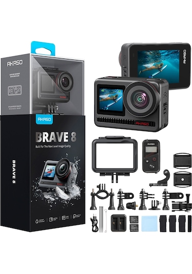 Akaso Brave 8 4K 60fps Aksiyon Kamera ve Süper Aksesuar Seti (Akaso Türkiye 2 Yıl Garantili) Akaso Brave 8 4K 60fps Aksiyon Kamera ve Süper Aksesuar Seti (Akaso Türkiye 2 Yıl Garantili)