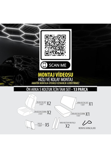 Oniks Bej Toyota Corolla Uyumlu Oto Koltuk Kılıfı