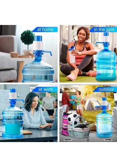 Aubyhe 5 Galon Suluklar İçin El Manuel Su Pompası, Yemek Dereceli Malzeme, Uyumlu Kapağa Takılabilir, Ayarlanabilir Boru Uzunluğu, Koruyucu Kapak Ve Temizleme Fırça MAvi