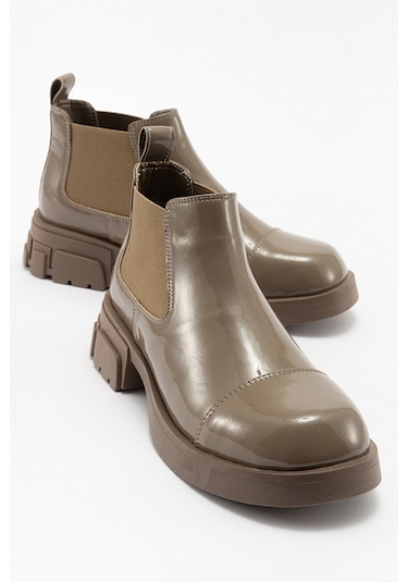 Luvishoes Cafune Koyu Bej Rugan Kadın Bot Koyu Bej