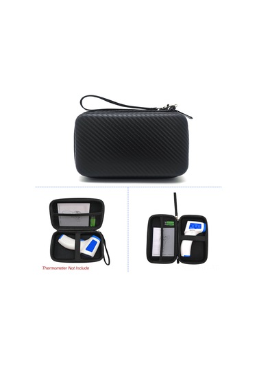 Hangfox Pratik Eva Termometre Kılıfı - Örgü Desenli, Taşınabilir Ve Hafif 21x12x6 Cm Siyah