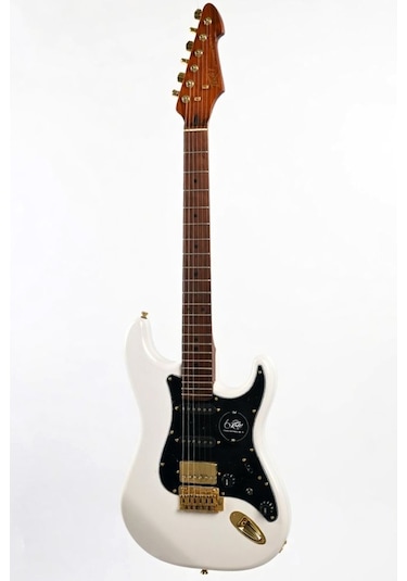 Peavey Raptor Lightning Bolt St 60th Hss Stratocaster Elektro Gitar Gold Hardware - Olympic White