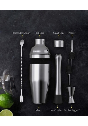 6 Parça Kokteyl Seti 750ml Avantajlı Shaker Paketi