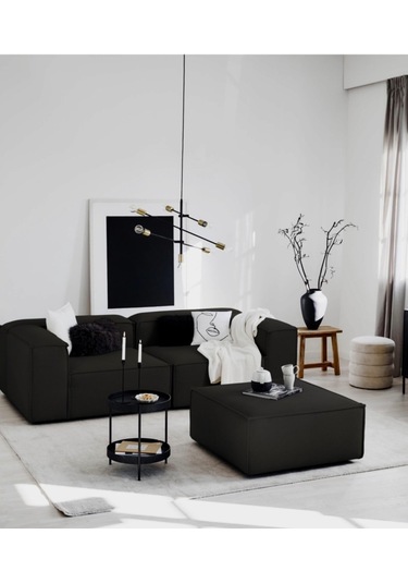 Mode Soft Köşe Koltuk Takımı 3 Modül 2 Köşe 1 Puf Koyu Antrasit