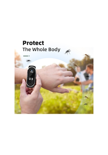 Symbee Siyah Ultrasonik Uyku/ Bahçe/ İç Mekan Modlu Uçucu Kovucu Bileklik - Saat Ve Adım Sayımı Özellikli, Çocuk & Yetişkin İçin Dış Mekan Koruyucu