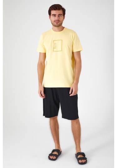 Arnetta Think Less Live More Sarı Erkek Bermuda Takım 001