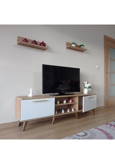 Mobilya Sepeti Ms 25 Tv Ünitesi Dolabı , Raflı , Ceviz, Beya