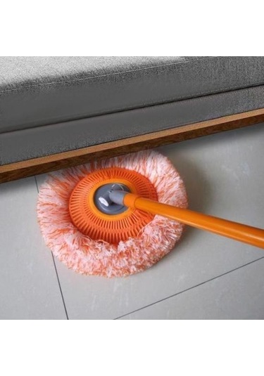 Geri Çekilebilir Uzatılmış Saplı Temizlik Mopu Çok Açılı Döner Başlıklı Kuru Islak Kullanımlı Temizlik Paspası 3'lü