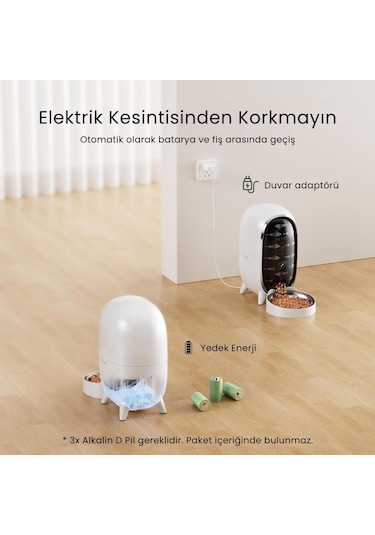 Petfit Meow Pure 3l Wi-fi Kameralı Akıllı Otomatik Kedi Köpek Mama Kabı Besleme Ünitesi Sesli Komut+çelik Kase+app Kontrol