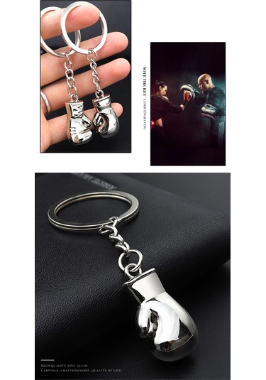 Moveevo Stahl Boxer Eldiven Anahtar Zinciri - Spor Simgesi, Dayanıklı Ve Şık Aksesuar Gümüş