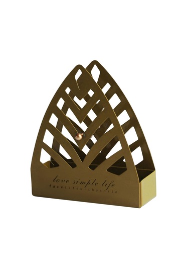 Dolıty Retro Metal Brülör Çerçeve Rafı Açık Patios Altın Altın