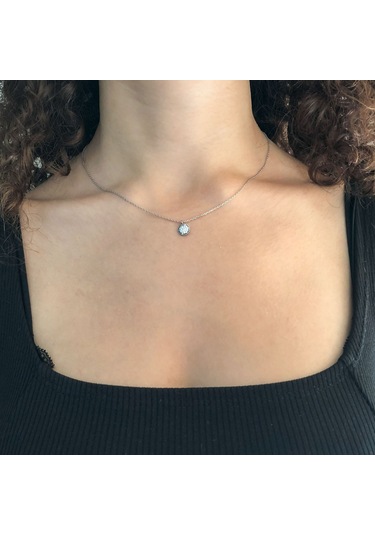 Ferizz Zirkon Taşlı Gümüş Kolye Gk-302