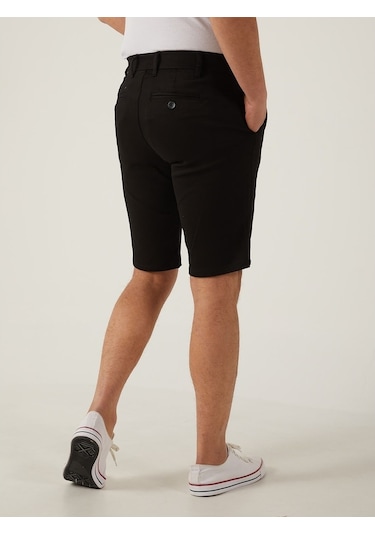 Siyah Renk Chino Erkek Şort Siyah