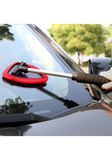 Jeemson Araç Cam Temizleyici, Uzatılabilir Gövde, Mikrofiber Yastık, 180 Döner, Su İle Temizler, Sıcaklık Dirençli