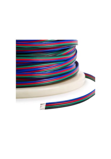 Rgb Kablo 4 Lü Şerit Led Kablosu 4x0.22 Kalaylı %100 Bakır 100m