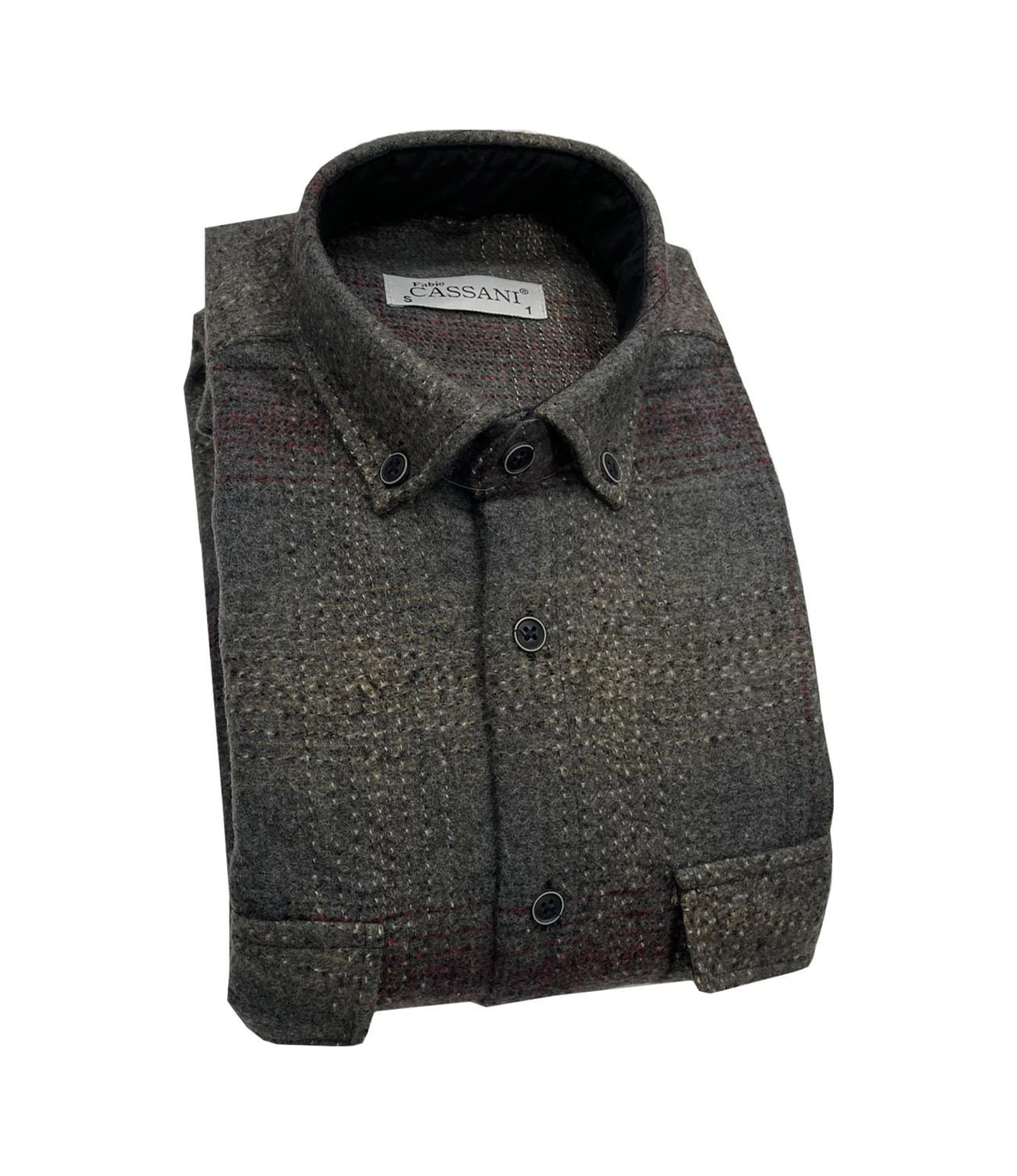 Fabio Cassani Erkek Kışlık Hakiki Oduncu Gömleği - 7402 Gri