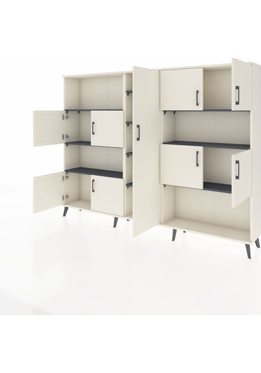 Arges Dolap 10 Raflı 9 Kapaklı 220x30x163 Aytaşı-aytaşı/antrasit Aytaşı-aytaşı/antrasit