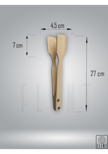 Gürgen Ahşap Tahta Kaşık Çatal Spatula Maşa 4'lü Set Servis Seti