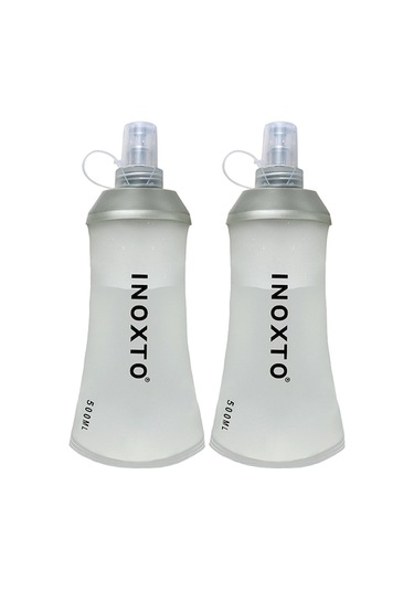 500ml Peva Ve Silikon Spor Yumuşak Su Bidonu, İki Adet Paket, Transparan Renk Çok Renkli Çok Renkli