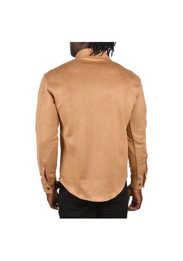 Deepsea Erkek Camel Çift Cep Süet Gömlek 2302329 Camel