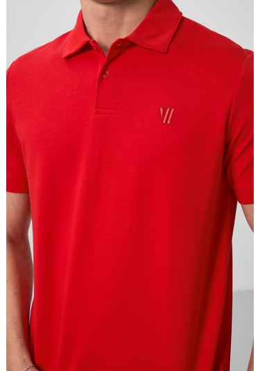 Tommy Life Kırmızı Basic Göğüs Logolu Standart Kalıp Triko Polo Yaka Erkek T-shirt - 87768 Kirmizi