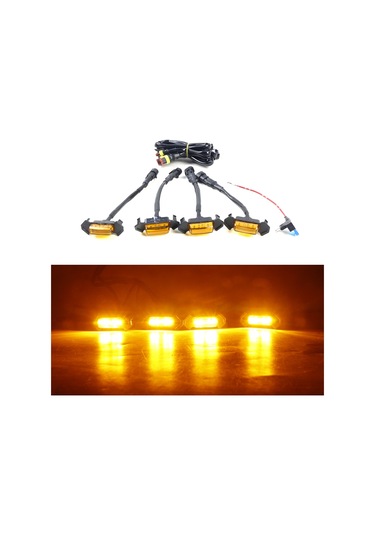 Symbee Araba Izgara Led Ampulü, Gündüz Sürüş/konum Işığı, Sarı琥珀色, 12v, Su Geçirmez, Kolay Kurulum 4 Adet