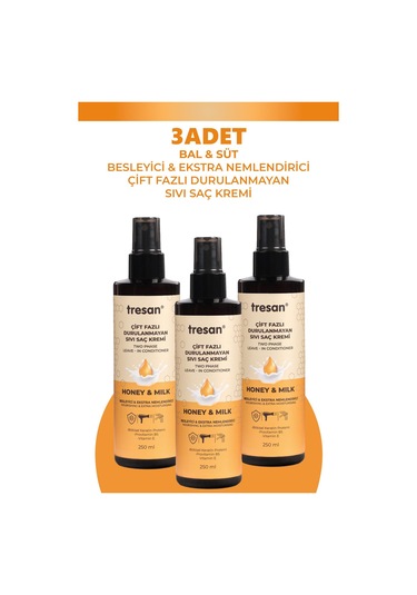 Tresan Bal Süt Durulanmayan Saç Kremi 250 Ml 3 Adet