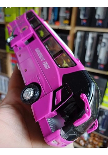 Metal Yolcu Otobüsü Dıecast Koleksiyon Sesli Işıklı Far Yanar Oto